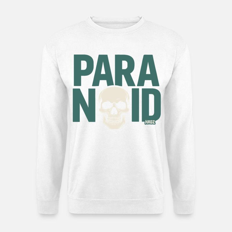 Paranoid Totenkopf  - Unisex Pullover - Weiß
