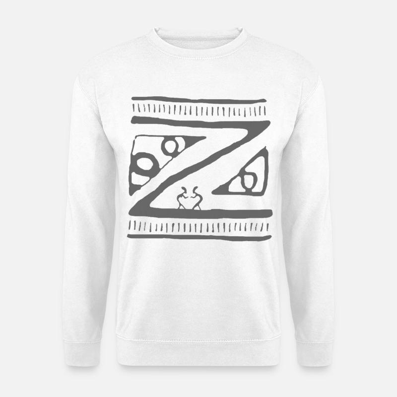 Abstract Geometric Maori Art Pattern - Unisex Sweatshirt - white