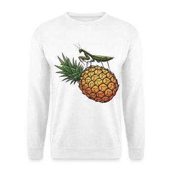 Pineapple with grasshopper illustration - Unisex Sweatshirt - white - Front