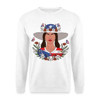 Fleurs Sauvages Fille Portoricaine - Sweat-shirt Unisexe - blanc - Devant