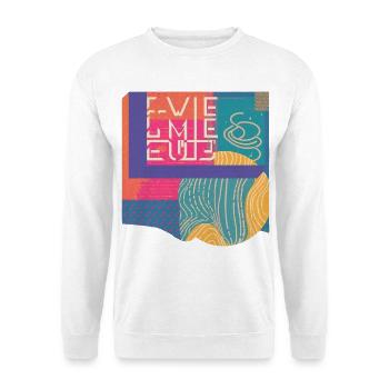 Bunte Geometrie Typografie Vintage Retro Design  - Unisex Pullover - Weiß - Vorne