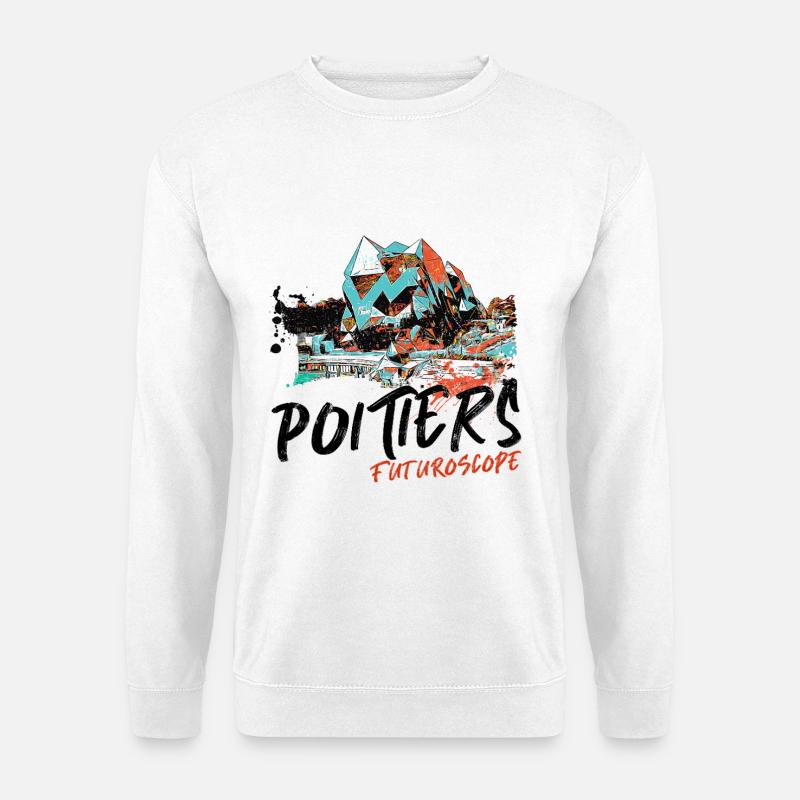 Poitiers, Futuroscope, Neonfarben - Unisex Pullover - Weiß