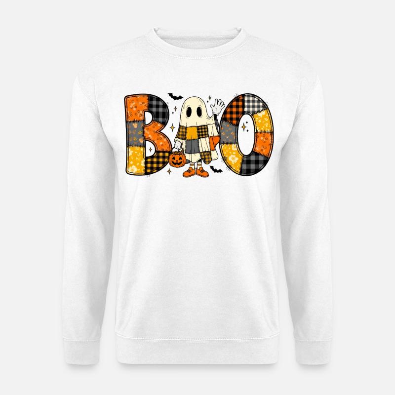 Ghost Halloween Patchwork Boo - Unisex Sweatshirt - white