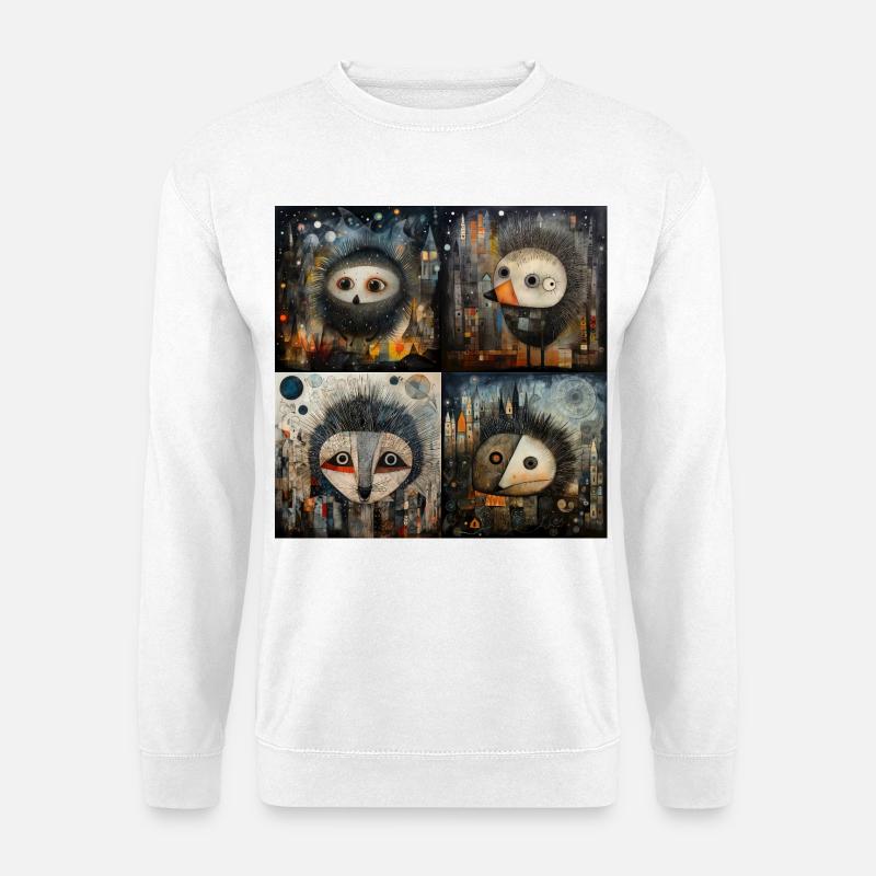 4 hedgehogs - Unisex Sweatshirt - white