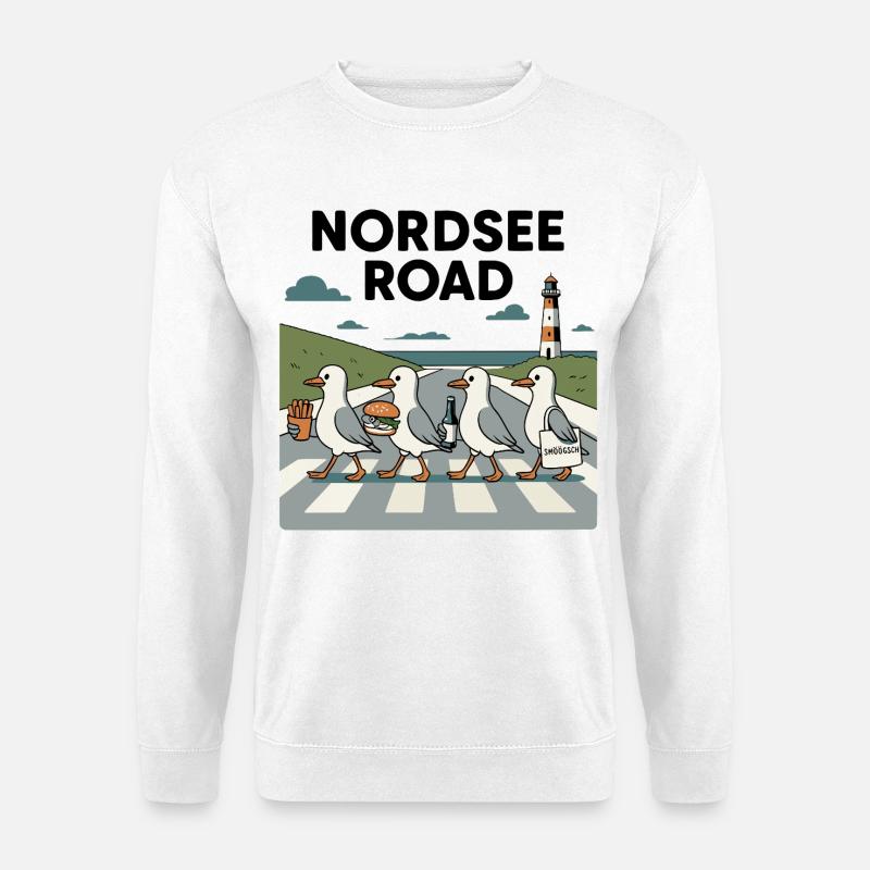 Nordseeroad Möwen - Unisex Pullover - Weiß