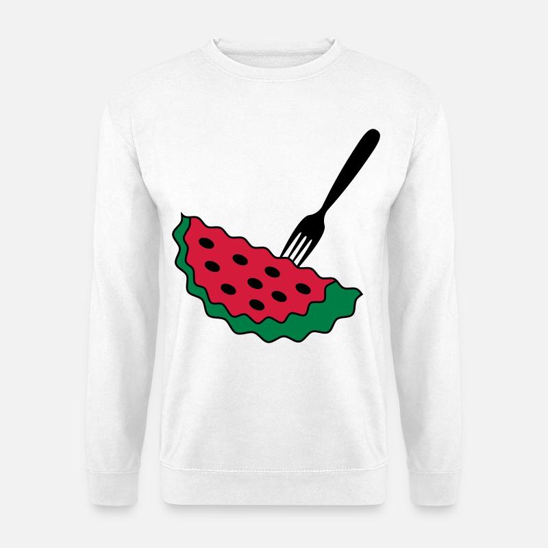 Melon with fork - Unisex Sweatshirt - white