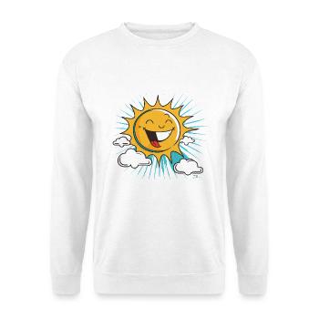 Soleil souriant avec éclatement de nuages - Sweat-shirt Unisexe - blanc - Devant
