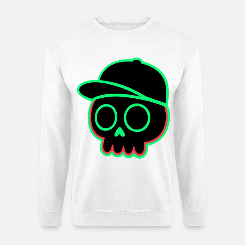Neon Skull Cap - Unisex Sweatshirt - white