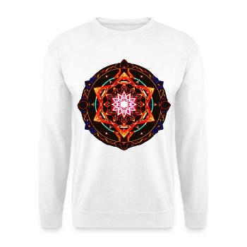 Mandala du Feu Cosmique – Art de l’Énergie Géométrique Sacrée - Sweat-shirt Unisexe - blanc - Devant