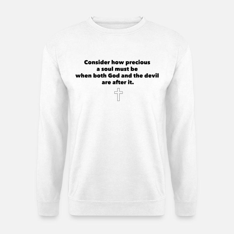 Überlegen Sie, wie - Unisex Pullover - Weiß