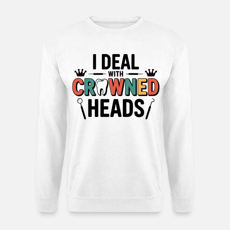 Dental Lab Technician Crown Design  - Unisex Sweatshirt - white