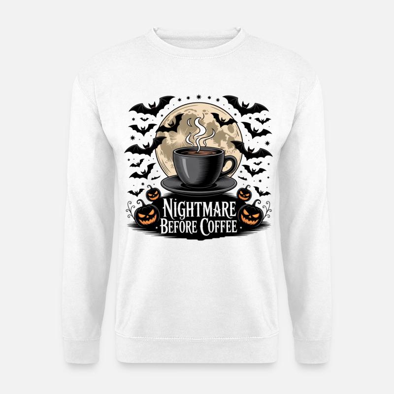 Albtraum vor dem Kaffee - Unisex Pullover - Weiß