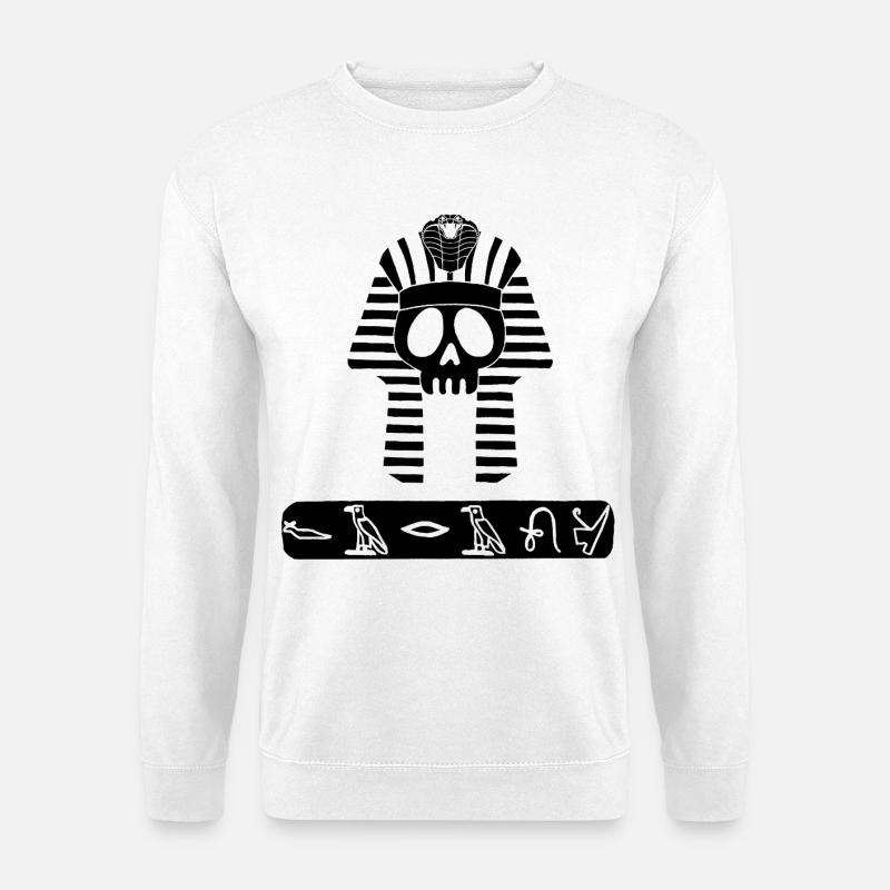 Schädel des Schwarzen Pharaos - Unisex Pullover - Weiß