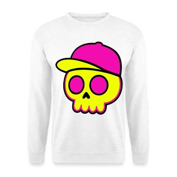Neon Skull Cap Design - Unisex Sweatshirt - white - Front