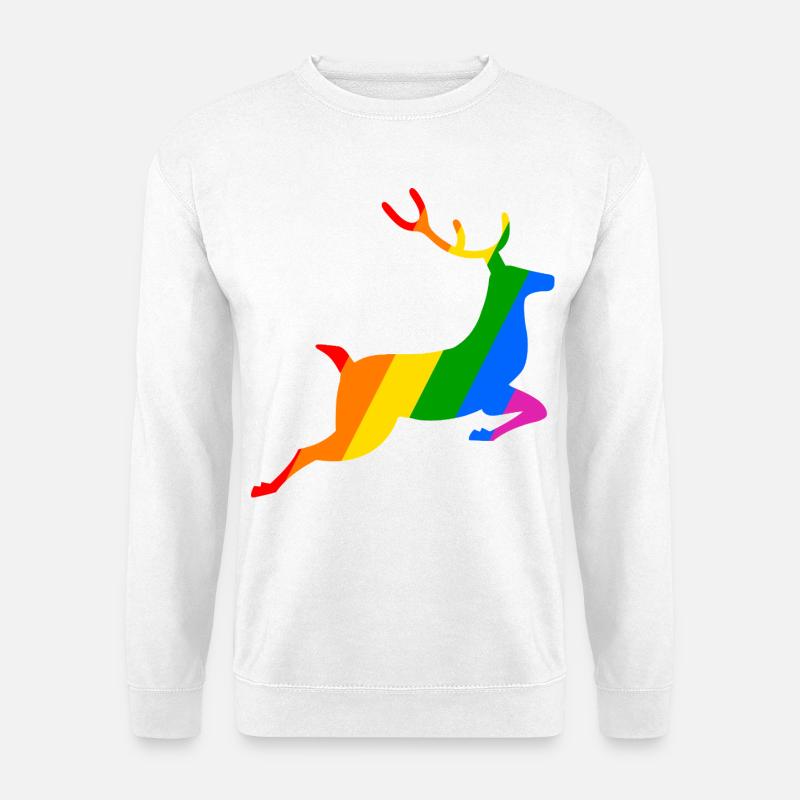 Regebogen Rentier - Unisex Pullover - Weiß