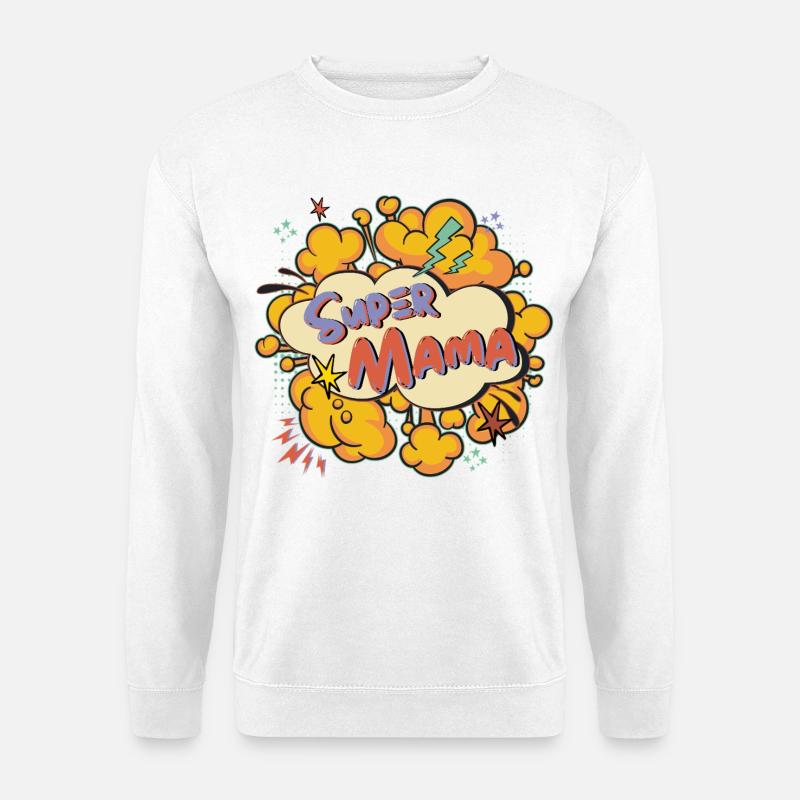 Super Mama Comic Explosion - Unisex Pullover - Weiß