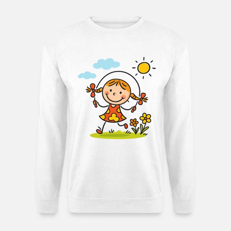 Sunny Skip Gartenmädchen - Unisex Pullover - Weiß