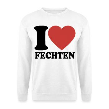  I Love Fechten - Herz - Fechter - Unisex Pullover - Weiß - Vorne