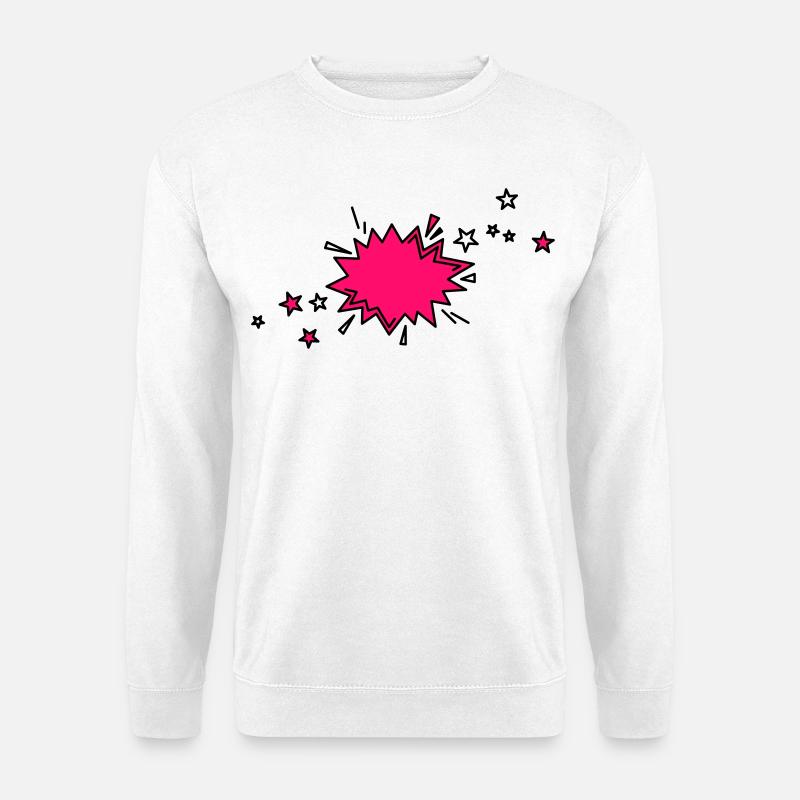 Comic Element in schwarz und pink - Unisex Pullover - Weiß