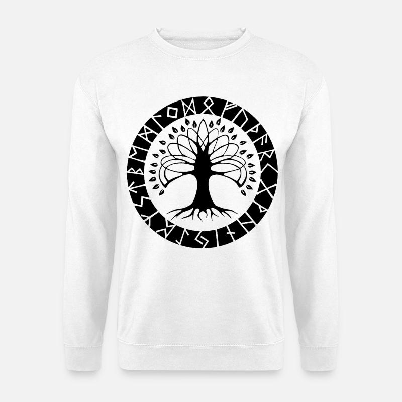 Black Runic Tree - Unisex Sweatshirt - white
