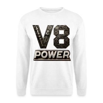 Puissance du V8 - Sweat-shirt Unisexe - blanc - Devant