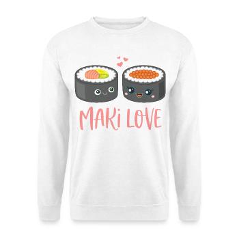 Maki Love Sushi Comic - Unisex Sweatshirt - white - Front