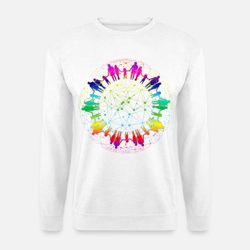 Regenbogen Netz der Gemeinschaft - Unisex Pullover - Weiß