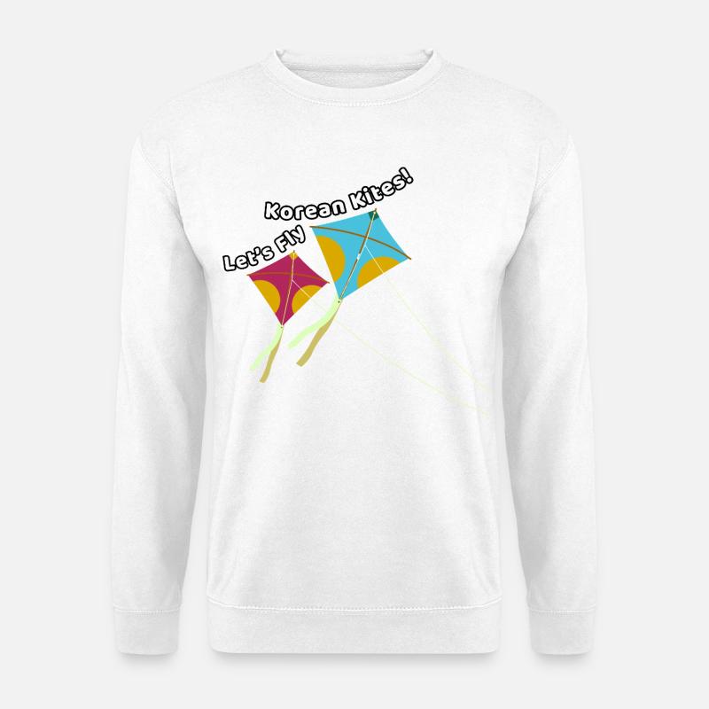 Let’s fly Korean kites – Drachen Design - Unisex Pullover - Weiß