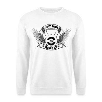 Répétition de la course d’ascenseur – Kettlebell Wings Tee - Sweat-shirt Unisexe - blanc - Devant