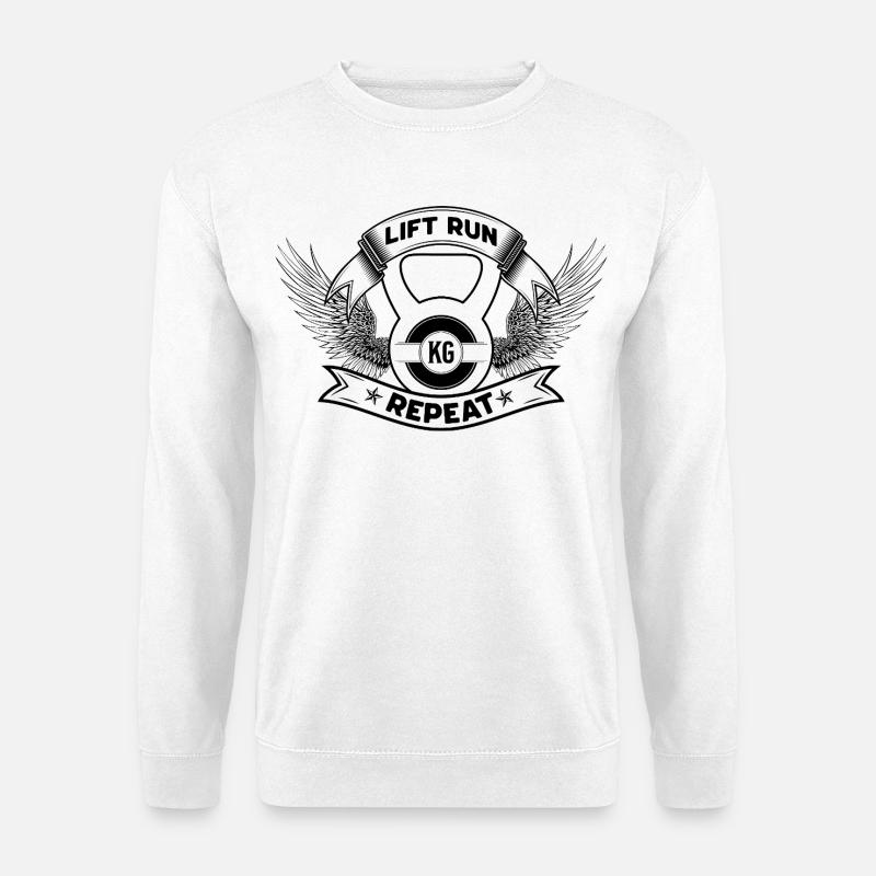Lift Run Repeat – Kettlebell Wings Tee - Unisex Pullover - Weiß