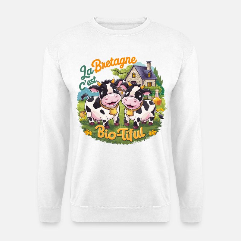 Lustige Brittany Geschenk Brittany ist biotisch - Unisex Pullover - Weiß