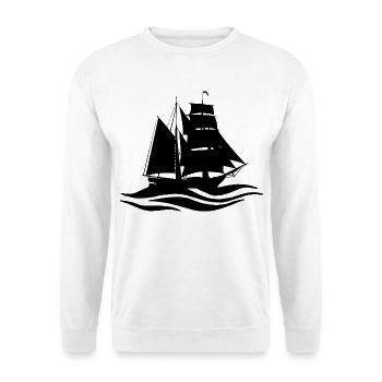 black boat and travel - Unisex Sweatshirt - white - Front