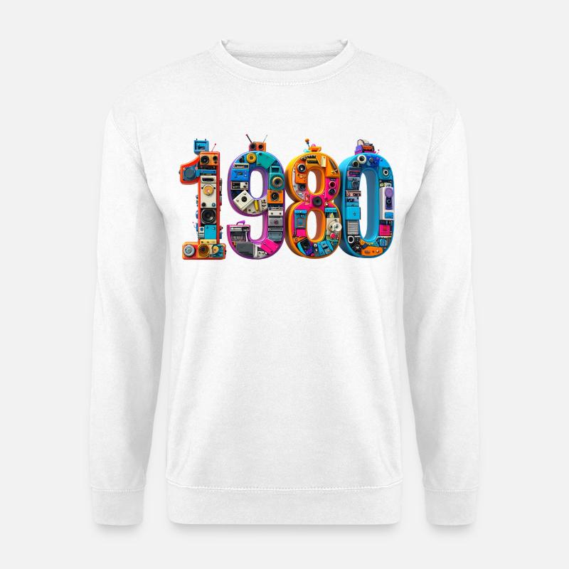 1980er Technik-Mosaik - Unisex Pullover - Weiß