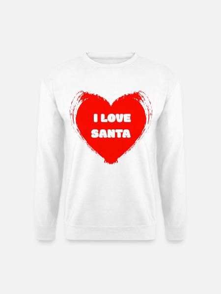 Herzdesign: I Love Santa - Unisex Pullover - Weiß