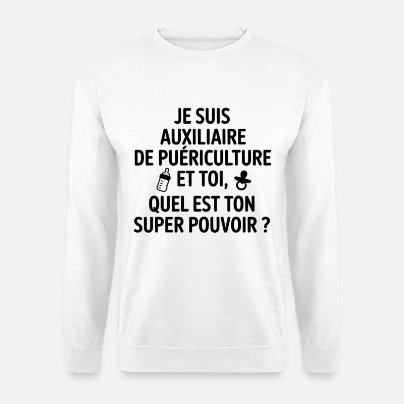 Super-Power-Kinderbetreuung - Unisex Pullover - Weiß