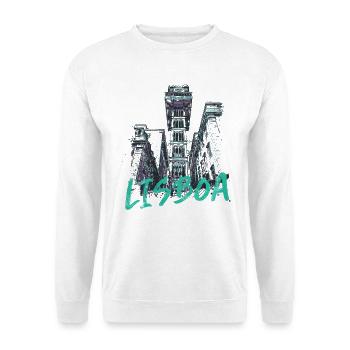 Ascenseur de Santa Justa de Lisbonne au Portugal - Sweat-shirt Unisexe - blanc - Devant