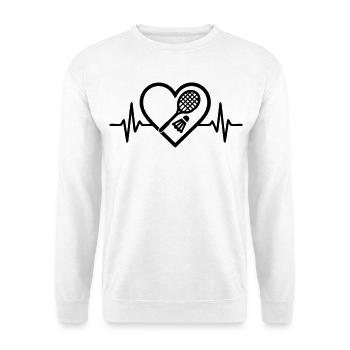 Badminton Herz - Unisex Pullover - Weiß - Vorne