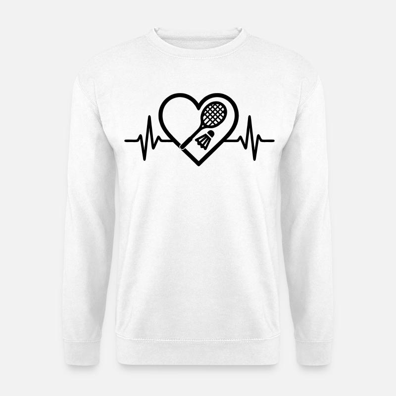Badminton Herz - Unisex Pullover - Weiß