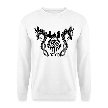 Der nordische Gott Odin und die schwarzen Drachen - Unisex Pullover - Weiß - Vorne