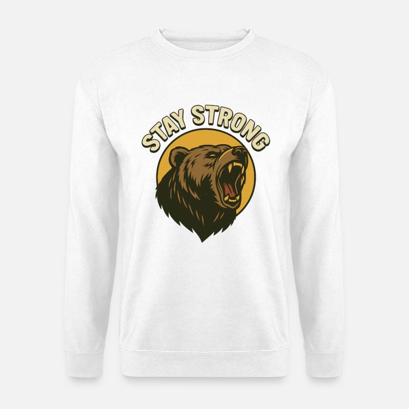 Bleib stark Bär Power Design - Unisex Pullover - Weiß
