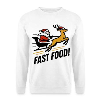 Santa Claus Reindeer – Funny Fast Food Design - Unisex Sweatshirt - white - Front