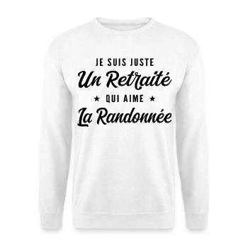 Retraité Randonneur Humour Cadeau Retraite - Sweat-shirt Unisexe - blanc - Devant