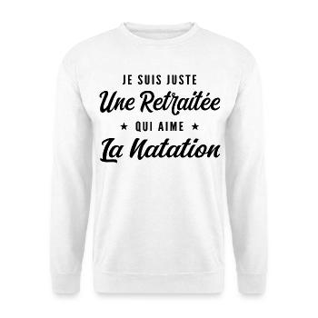 Retraitée Nageuse Humour Cadeau Retraite - Sweat-shirt Unisexe - blanc - Devant
