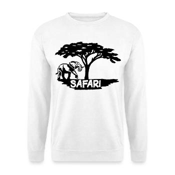 Safari und schwarzer Elefant - Unisex Pullover - Weiß - Vorne