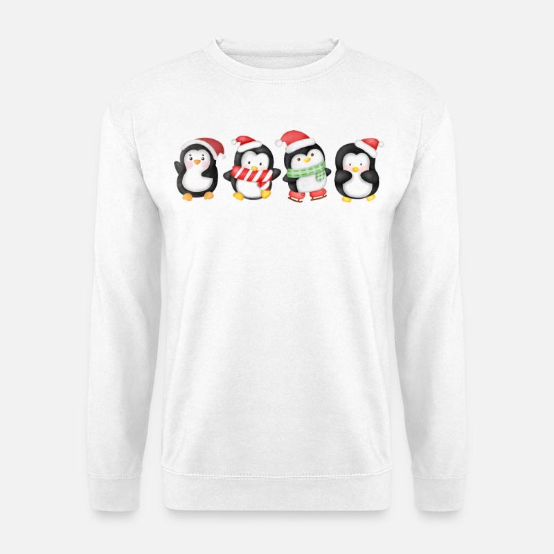 Lustige Pinguin Weihnachten - Unisex Pullover - Weiß