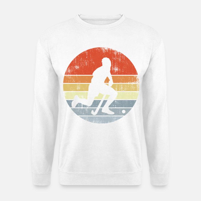 Feldhockeyspieler Zeichnung - Unisex Pullover - Weiß