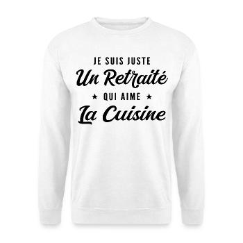 Retraité Cuisinier Humour Cadeau Retraite - Sweat-shirt Unisexe - blanc - Devant