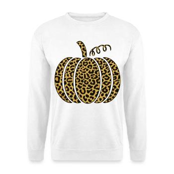 Kürbis Leopard T-Shirt | Herbst Halloween Geflecktes Hemd - Unisex Pullover - Weiß - Vorne