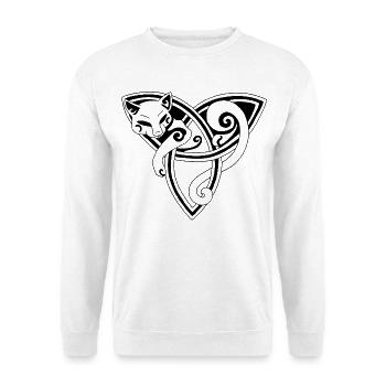 Chat noir et symbole celte - Sweat-shirt Unisexe - blanc - Devant