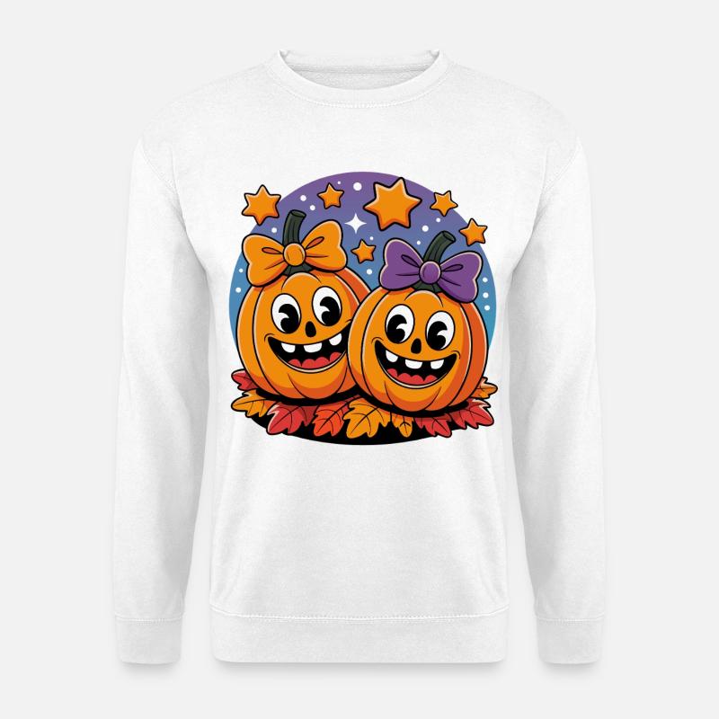 Pumpkin duo in the starry sky - Unisex Sweatshirt - white